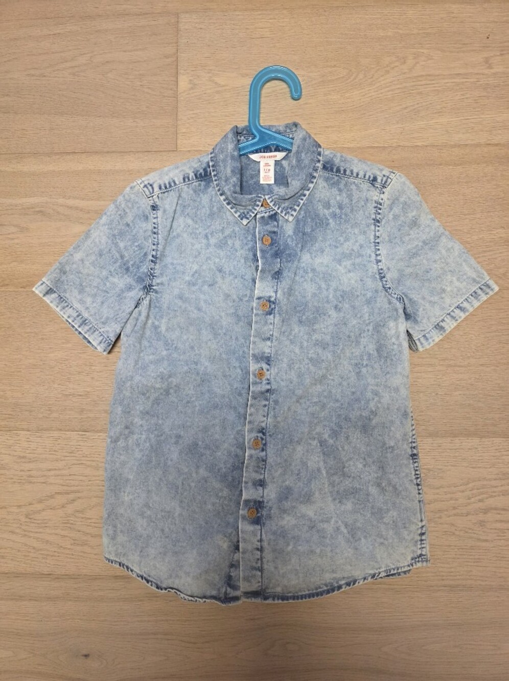 Joe Fresh Washed Denim Button Down Shirt L 10 - 12 Overshirt